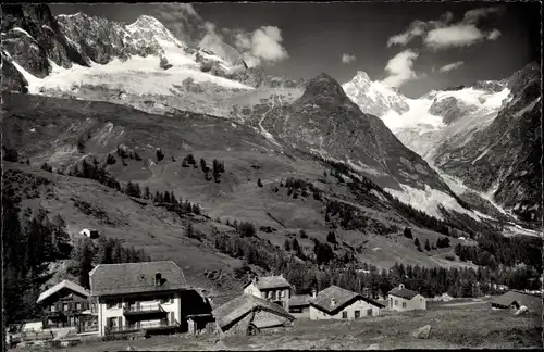 Ak Val Ferret Kanton Wallis Schweiz, Le Dolent et le Tour Noir