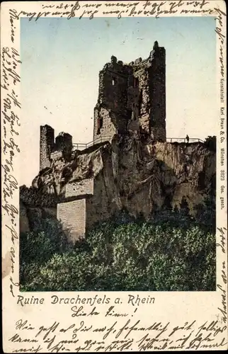 Ak Königswinter am Rhein, Ruine Drachenfels