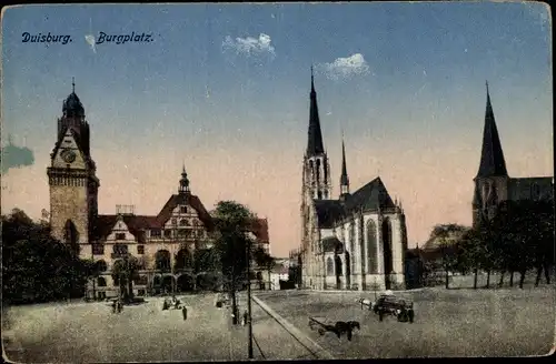 Ak Duisburg im Ruhrgebiet, Burgplatz