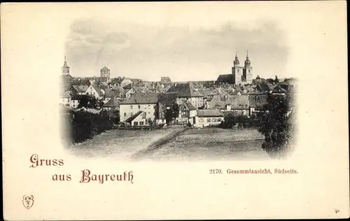 Ak Bayreuth in Oberfranken, Gesamtansicht, Südseite