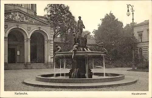 Ak Karlsruhe in Baden, Klosebrunnen