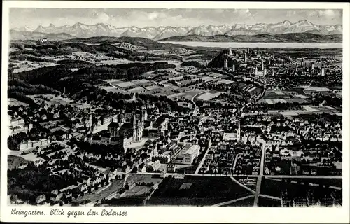 Ak Weingarten in Baden, Blick gegen den Bodensee