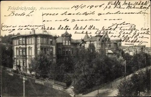 Ak Friedrichroda im Thüringer Wald, Blick auf Villen an der Alexandrinenstraße