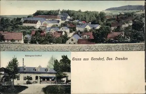 Ak Gersdorf Bahretal Sachsen, Totale, Ritterguts Gasthof