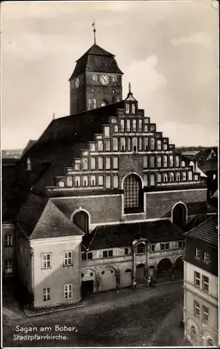 Ak Żagań Sagan Schlesien, Stadtpfarrkirche