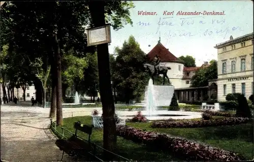 Ak Weimar in Thüringen, Carl Alexander Denkmal