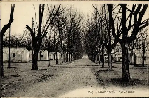 Ak Griesheim bei Darmstadt, Rue de Rabat