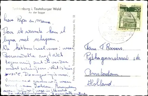 Ak Tecklenburg, Partie an der Legge, Fachwerkhaus