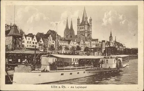 Ak Köln am Rhein, Am Leystapel