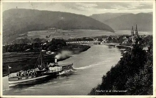 Ak Höxter in Nordrhein Westfalen, Weserpartie