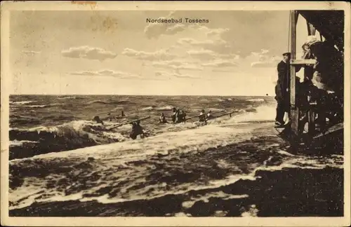 Ak Nordseebad Tossens Butjadingen, Blick aufs Meer