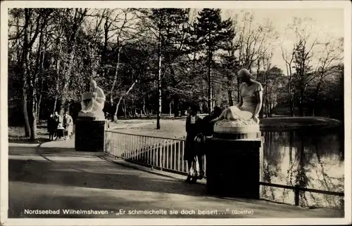 Ak Wilhelmshaven in Niedersachsen, Partie in den Parkanlagen