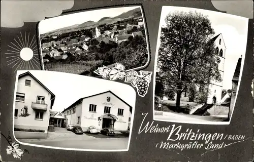 Ak Britzingen Müllheim in Baden Schwarzwald, Ortansicht, Panorama