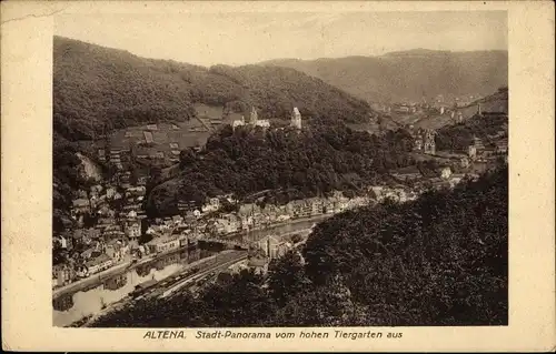 Ak Altena in Westfalen, Stadt-Panorama vom hohen Tiergarten aus