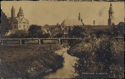 Ak Speyer am Rhein, Teilansicht