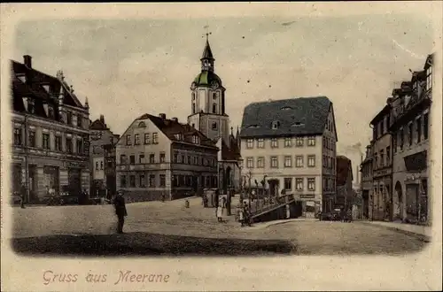 Ak Meerane in Sachsen, Marktplatz