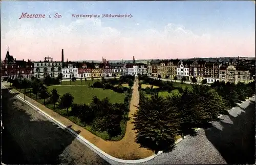 Ak Meerane in Sachsen, Wettiner Platz, Südwestseite