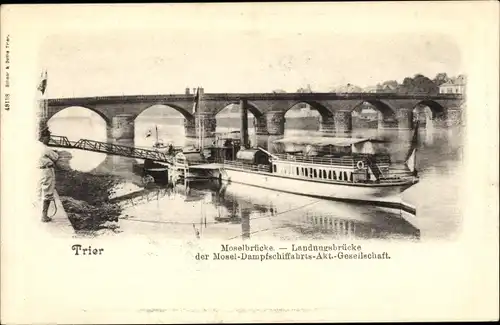 Ak Trier, Moselbrücke, Salondampfer Mosel Dampfschifffahrts AG