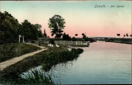 Ak Lehnitz an der Nordbahn Oranienburg, Am Kanal