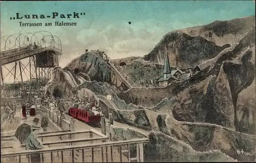 Ak Berlin Wilmersdorf Halensee, Luna-Park, Terrassen am Halensee