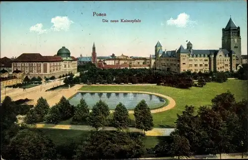 Ak Poznań Posen, Blick auf die neue Kaiserpfalz