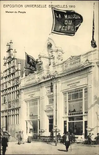 Ak Bruxelles Brüssel, Exposition 1910, Maison du Peuple