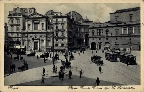 Ak Napoli Neapel Campania, Piazza Trento Trieste