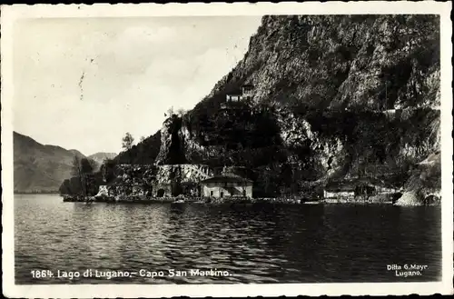 Ak Lugano Kanton Tessin Schweiz, Lago, Capo San Martino