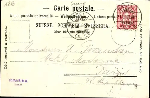 Ak Basel Bâle Stadt Schweiz, Marktplatz mit Rathaus