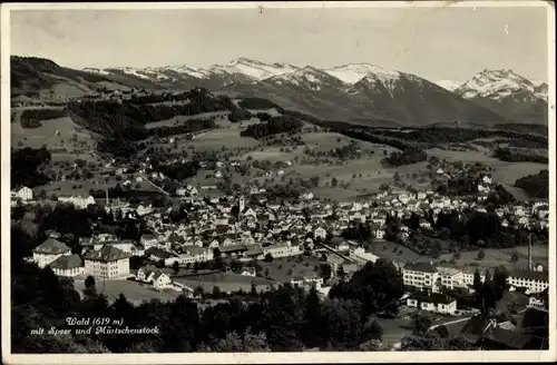 Ak Wald Kanton Appenzell Ausserrhoden, Totale mit Speer und Mürtschenstock