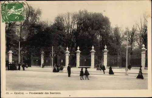 Ak Genève Genf Stadt, Promenade des Bastions