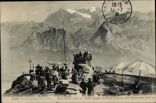 Ak Rigi Kulm Kanton Schwyz, Blick gegeg Mythen und Glärnisch