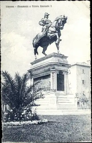 Ak Livorno Toscana, Monumento a Vittorio Emanuele II