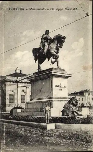 Ak Brescia Lombardia, Monumento a Giuseppe Garibaldi