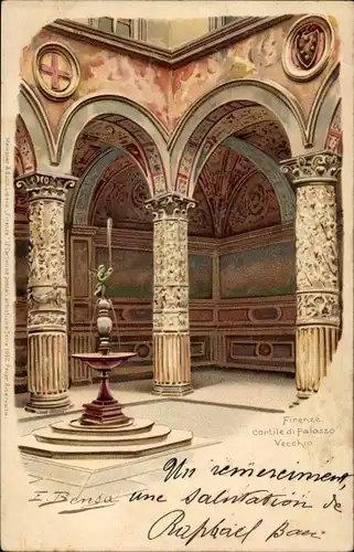 Künstler Ak Bensa, E., Firenze Florenz Toscana, Cortile di Palazzo Vecchio
