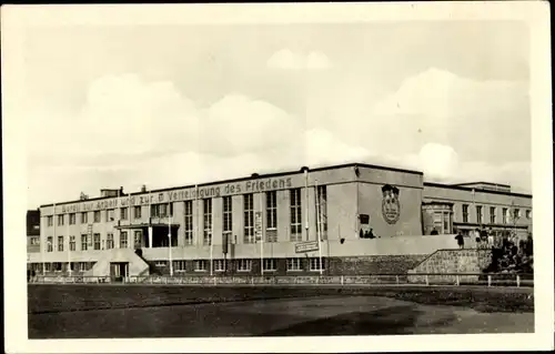 Ak Greiz in Thüringen, Sportschule, Bereit zur Arbeit und zur Verteidigung des Friedens