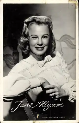 Ak Schauspielerin June Allyson, Portrait, Mero Goldwyn Mayer