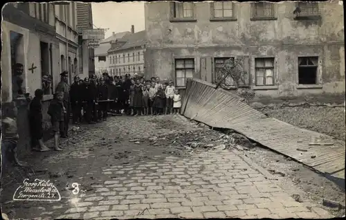 Foto Ak Meuselwitz in Thüringen, Hochwasser-Schaden