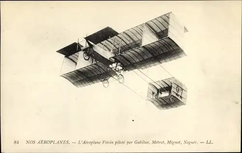 Ak Nos Aeroplanes, L'Aeroplane Voisin pilote par Gabilan, Metrot, Mignot, Nogues