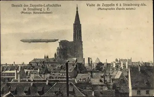 Ak Strasbourg Straßburg Elsass Bas Rhin, Visite du Zeppelin 6