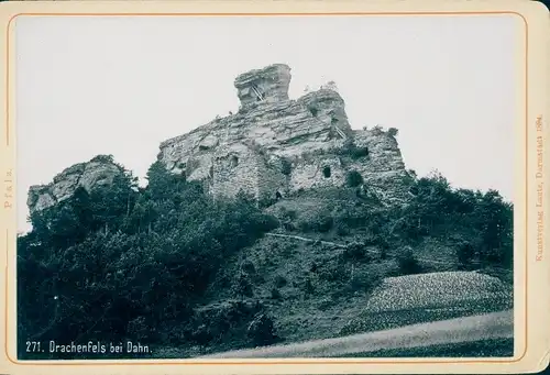 Kabinett Foto Busenberg in der Pfalz, Burgruine Drachenfels bei Dahn