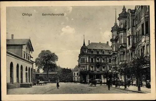 Ak Ohligs Solingen Bergisches Land, Bahnhofsvorplatz