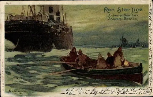 Künstler Ak Cassiers, H., Red Star Line, Antwerp New York, Antwerp Boston