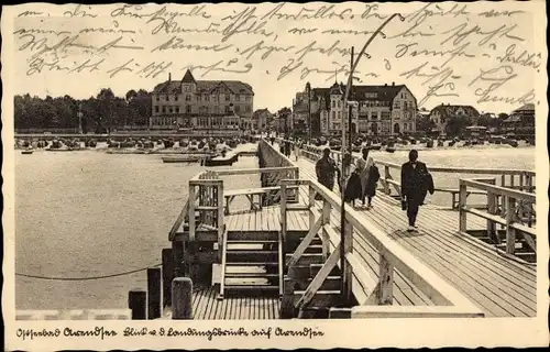 Ak Ostseebad Arendsee Kühlungsborn, Blick von der Landungsbrücke