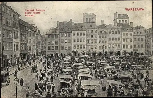 Ak Warszawa Warschau Polen, Altstadt, Marktleben