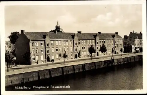 Ak Middelburg Zeeland Niederlande, Flatgebouw Rouaansekade