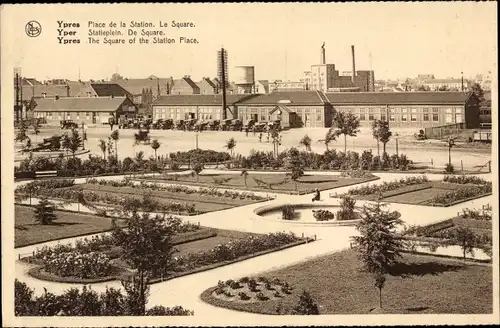 Ak Ypres Ypern Westflandern, Place de la Station, Le Square