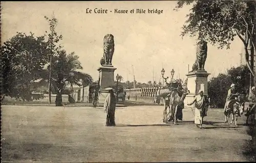 Ak Cairo Kairo Ägypten, Qasr El Nil Bridge, Kasre el Nile bridge