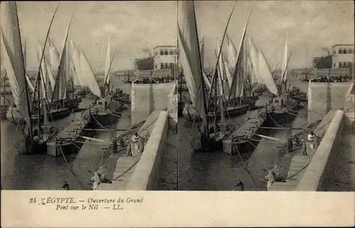 Stereo Ak Ägypten, Ouverture du Grand, Pont sur le Nil