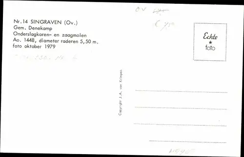 Ak Denekamp Overijssel Niederlande, Singraven, Onderslagkoren- en zaagmolen